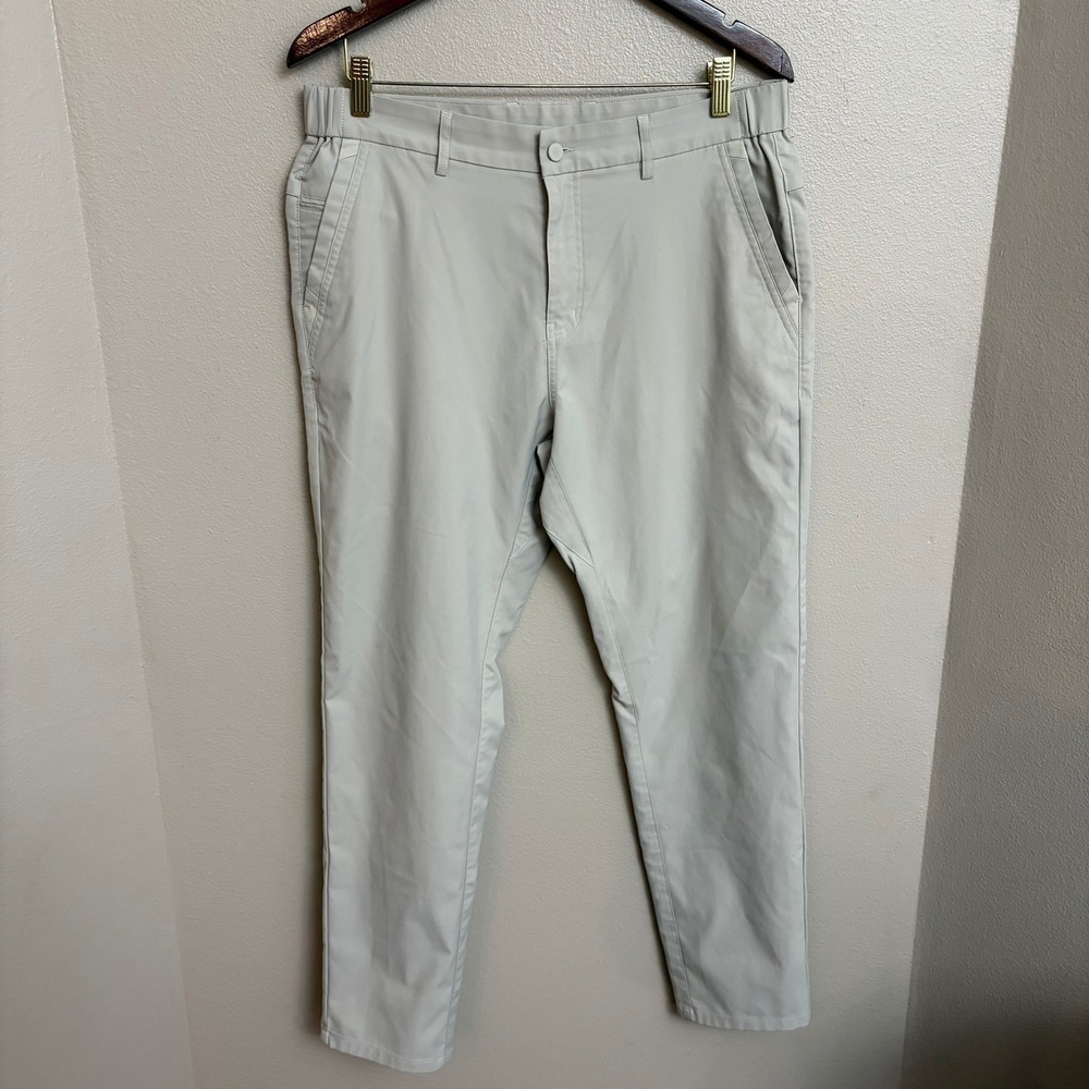 Jack Archer Jetsetter Tech Pants 33x30 Stone Gray Slim Fit Golf Chino Mens